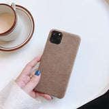 Winter Warm Furry Solid Color Soft Phone Case Back Cover for iPhone 12 Pro Max/12 Pro/12/12 Mini/SE/11 Pro Max/11 Pro/11/XS Max/XR/XS/X/8 Plus/8 - halloladies