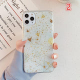 Gold Powder Foil Geometric Graffiti Soft TPU Phone Case Back Cover - iPhone 11/11 Pro/11 Pro Max/XS Max/XR/XS/X/8 Plus/8/7 Plus/7 - halloladies