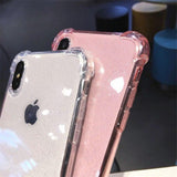 Fashion Glitter Powder Shining Silicone Phone Case Back Cover for iPhone 11 Pro Max/11 Pro/11/XS Max/XR/XS/X/8 Plus/8/7 Plus/7/6s Plus/6s/6 Plus/6 - halloladies