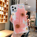 3D Real Dried Flower Clear Soft Phone Case Back Cover - iPhone 12 Pro Max/12 Pro/12/12 Mini/SE/11 Pro Max/11 Pro/11/XS Max/XR/XS/X/8 Plus/8 - halloladies