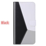 Three Colors Patchwork Flip Stand Wallet Phone Case Back Cover - iPhone 11/11 Pro/11 Pro Max/XS Max/XR/XS/X/8 Plus/8/7 Plus/7 - halloladies