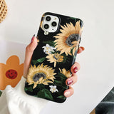Retro Sunflower Soft IMD Phone Case Back Cover for iPhone 12 Pro Max/12 Pro/12/12 Mini/SE/11 Pro Max/11 Pro/11/XS Max/XR/XS/X/8 Plus/8 - halloladies