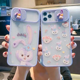 Cute Rabbits Candy Color Camera Lens Protection Phone Case for iPhone 13 Pro Max/13 Pro/13/13 Mini and More iPhone Models