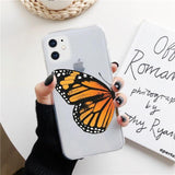 Simple Butterfly Print Soft Transparent Phone Case Back Cover for iPhone 12 Pro Max/12 Pro/12/12 Mini/SE/11 Pro Max/11 Pro/11/XS Max/XR/XS/X/8 Plus/8 - halloladies
