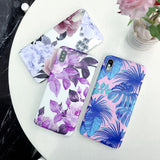 Fashion Marble Leaf Flower Phone Case Back Cover - iPhone XS Max/XR/XS/X/8 Plus/8/7 Plus/7/6s Plus/6s/6 Plus/6 - halloladies