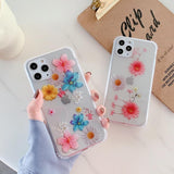 Simple Flower Pattern Transparent Soft Phone Case Back Cover - iPhone 12 Pro Max/12 Pro/12/12 Mini/SE/11 Pro Max/11 Pro/11/XS Max/XR/XS/X/8 Plus/8 - halloladies