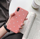 Solid Color Love Heart Soft TPU Phone Case Back Cover for iPhone 12 Pro Max/12 Pro/12/12 Mini/SE/11 Pro Max/11 Pro/11/XS Max/XR/XS/X/8 Plus/8 - halloladies