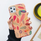 Autumn Fallen Leaf Letter Phone Case Back Cover for iPhone 11 Pro Max/11 Pro/11/XS Max/XR/XS/X/8 Plus/8/7 Plus/7 - halloladies