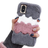 Cute Warm Furry Fluffy Phone Case Back Cover - iPhone 11 Pro Max/11 Pro/11/XS Max/XR/XS/X/8 Plus/8/7 Plus/7 - halloladies