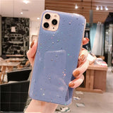 Solid Color Glitter Star Phone Case Back Cover - iPhone 11 Pro Max/11 Pro/11/XS Max/XR/XS/X/8 Plus/8/7 Plus/7 - halloladies