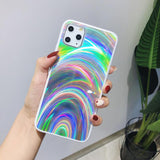 Gradient Rainbow Laser Acrylic Phone Case Back Cover for iPhone 11/11 Pro/11 Pro Max/XS Max/XR/XS/X/8 Plus/8/7 Plus/7 - halloladies