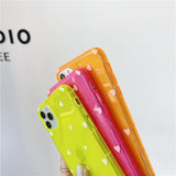 Simple Love Heart Shockproof Fluorescent Soft Phone Case Back Cover - iPhone 12 Pro Max/12 Pro/12/12 Mini/SE/11 Pro Max/11 Pro/11/XS Max/XR/XS/X/8 Plus/8 - halloladies