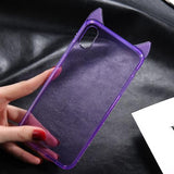 Cute Cat Ear Transpatent  Silicone Phone Case Back Cover for iPhone XS Max/XR/XS/X/8 Plus/8/7 Plus/7/6s Plus/6s/6 Plus/6 - halloladies