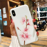 3D Relief Flower Leaf Matte Soft TPU Phone Case Back Cover - iPhone 11/11 Pro/11 Pro Max/XS Max/XR/XS/X/8 Plus/8/7 Plus/7 - halloladies