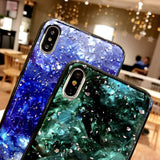 Glitter Marble Silver Foil Shell Soft TPU Phone Case Back Cover for iPhone 11/11 Pro/11 Pro Max/XS Max/XR/XS/X/8 Plus/8/7 Plus/7 - halloladies