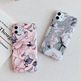 Vintage Pressed Flower Matte Soft Phone Case Back Cover - iPhone 12 Pro Max/12 Pro/12/12 Mini/SE/11 Pro Max/11 Pro/11/XS Max/XR/XS/X/8 Plus/8 - halloladies