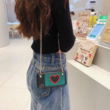 Fashion Leather Card Holder Love Heart with Long Crossbody Strap Chain Phone Case Back Cover for iPhone 11/11 Pro/11 Pro Max/XS Max/XR/XS/X/8 Plus/8/7 Plus/7 - halloladies
