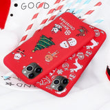 Red Cartoon Christmas Phone Case Back Cover - iPhone 11/11 Pro/11 Pro Max/XS Max/XR/XS/X/8 Plus/8/7 Plus/7 - halloladies