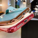 Solid Contrast Color Wrist Strap Band Heart Soft Phone Case Back Cover - iPhone 12 Pro Max/12 Pro/12/12 Mini/SE/11 Pro Max/11 Pro/11/XS Max/XR/XS/X/8 Plus/8 - halloladies