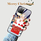 Cartoon Christmas Tempered Glass Phone Case Back Cover - iPhone 11/11 Pro/11 Pro Max/XS Max/XR/XS/X/8 Plus/8/7 Plus/7 - halloladies