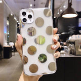Clear Electroplated Dot Star Love Heart Phone Case Back Cover - iPhone 12 Pro Max/12 Pro/12/12 Mini/SE/11 Pro Max/11 Pro/11/XS Max/XR/XS/X/8 Plus/8 - halloladies