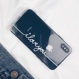 Couple Matching Letter Print I LOVE YOU I LOVE YOU TOO Ultra thin Soft TPU Clear Phone Case Back Cover - iPhone XS Max/XR/XS/X/8 Plus/8/7 Plus/7/6s Plus/6s/6 Plus/6 - halloladies