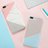 Marble Wood Pattern Phone Case Back Cover - iPhone XS Max/XR/XS/X/8 Plus/8/7 Plus/7/6s Plus/6s/6 Plus/6 - halloladies