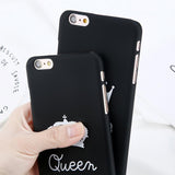 Couple Matching KING Queen Crown Slim Matte Hard PC Phone Case Back Cover - iPhone XS Max/XR/XS/X/8 Plus/8/7 Plus/7/6s Plus/6s/6 Plus/6 - halloladies