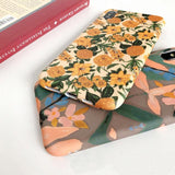 Retro Yellow Flower Leaf Phone Case Back Cover for iPhone 11 Pro Max/11 Pro/11/XS Max/XR/XS/X/8 Plus/8/7 Plus/7X - halloladies