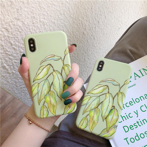 Vintage Fresh Banana Leaf Soft Phone Case Back Cover - iPhone XS Max/XR/XS/X/8 Plus/8/7 Plus/7/6s Plus/6s/6 Plus/6 - halloladies