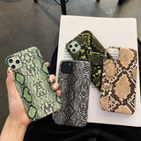 Retro Snake Skin Phone Case Back Cover for iPhone 11 Pro Max/11 Pro/11/XS Max/XR/XS/X/8 Plus/8/7 Plus/7 - halloladies