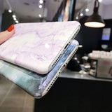 Marble Patterned Graffiti Hard Phone Case Back Cover - iPhone 12 Pro Max/12 Pro/12/12 Mini/SE/11 Pro Max/11 Pro/11/XS Max/XR/XS/X/8 Plus/8 - halloladies