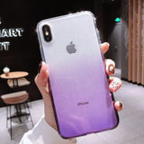 Shining Gradient Diamond Framework Clear iPhone Case Back Cover for XS Max/XR/XS/X/8 Plus/8/7 Plus/7/6s Plus/6s/6 Plus/6 - halloladies