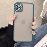 Contrast Color Edge Transparent Matte Soft Phone Case Back Cover for iPhone 12 Pro Max/12 Pro/12/12 Mini/SE/11 Pro Max/11 Pro/11/XS Max/XR/XS/X/8 Plus/8 - halloladies