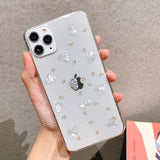Glitter Powder Love Heart Clear Phone Case Back Cover - iPhone 11 Pro Max/11 Pro/11/XS Max/XR/XS/X/8 Plus/8/7 Plus/7 - halloladies