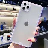 Candy Color Frame Matte Transparent Soft Phone Case Back Cover - iPhone 12 Pro Max/12 Pro/12/12 Mini/SE/11 Pro Max/11 Pro/11/XS Max/XR/XS/X/8 Plus/8 - halloladies