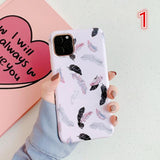 Retro Pink Feather Leaf Matte Soft Phone Case Back Cover - iPhone 11/11 Pro/11 Pro Max/XS Max/XR/XS/X/8 Plus/8/7 Plus/7 - halloladies