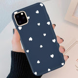 Simple Cute Love Heart Solid Color Phone Case Back Cover for iPhone 11 Pro Max/11 Pro/11/XS Max/XR/XS/X/8 Plus/8/7 Plus/7 - halloladies