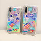 Laser Space Astronaut Soft Phone Case Back Cover - iPhone 11/11 Pro/11 Pro Max/XS Max/XR/XS/X/8 Plus/8/7 Plus/7 - halloladies