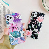 Beautiful Flower & Leaf Phone Case Back Cover for iPhone 11 Pro Max/11 Pro/11/XS Max/XR/XS/X/8 Plus/8/7 Plus/7 - halloladies