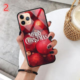 Cartoon Christmas Tempered Glass Phone Case Back Cover - iPhone 11/11 Pro/11 Pro Max/XS Max/XR/XS/X/8 Plus/8/7 Plus/7 - halloladies