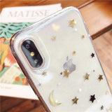 Glitter Moon Star Clear Phone Case Back Cover for iPhone 11/11 Pro/11 Pro Max/XS Max/XR/XS/X/8 Plus/8/7 Plus/7 - halloladies
