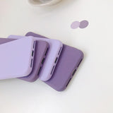 Purple Solid Color Soft Phone Case Back Cover for iPhone 12 Pro Max/12 Pro/12/12 Mini/SE/11 Pro Max/11 Pro/11/XS Max/XR/XS/X/8 Plus/8 - halloladies