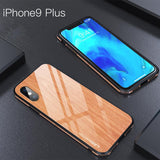 Creative Wooden Pattern Tempered Glass Phone Case Back Cover - iPhone XS Max/XR/XS/X/8 Plus/8/7 Plus/7/6s Plus/6s/6 Plus/6 - halloladies