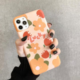 Simple Flower Lucky Letter Soft Phone Case Back Cover - iPhone 11/11 Pro/11 Pro Max/XS Max/XR/XS/X/8 Plus/8/7 Plus/7 - halloladies
