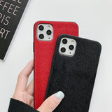 Simple Warm Solid Color Furry Soft Phone Case Back Cover - iPhone 11/11 Pro/11 Pro Max/XS Max/XR/XS/X/8 Plus/8/7 Plus/7 - halloladies