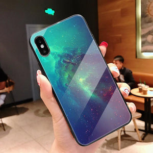 Fantasy Starry Sky Tempered Glass Phone Case Back Cover - iPhone XS Max/XR/XS/X/8 Plus/8/7 Plus/7/6s Plus/6s/6 Plus/6 - halloladies