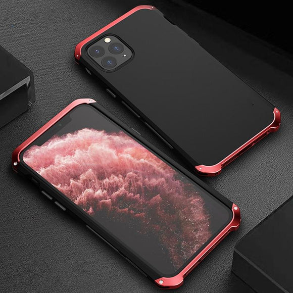 Luxury Contrast Color Metal Aluminum Armor Phone Case Back Cover - iPhone 11 Pro Max/11 Pro/11/XS Max/XR/XS/X/8 Plus/8/7 Plus/7 - halloladies