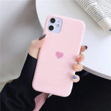 Candy Color Love Heart Phone Case Back Cover for iPhone 12 Pro Max/12 Pro/12/12 Mini/SE/11 Pro Max/11 Pro/11/XS Max/XR/XS/X/8 Plus/8 - halloladies