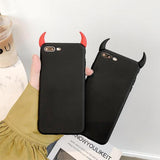 Cute Devil Horns Soft Silicon Phone Case Back Cover for iPhone 11 Pro Max/11 Pro/11/XS Max/XR/XS/X/8 Plus/8/7 Plus/7/6s Plus/6s/6 Plus/6 - halloladies